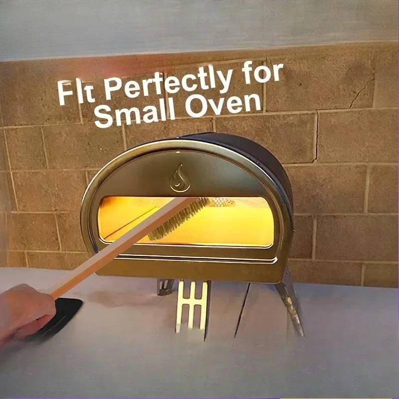 Pizza Oven Dedicated Cleaning Brush - Copper Wire Bristles Padauk Wood Handle Heat Resistant Tool