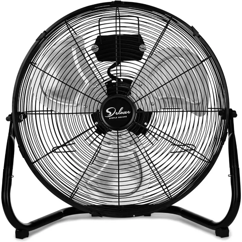 18 Inch 3-Speed High Velocity Heavy Duty Metal Industrial Floor Fans, Black