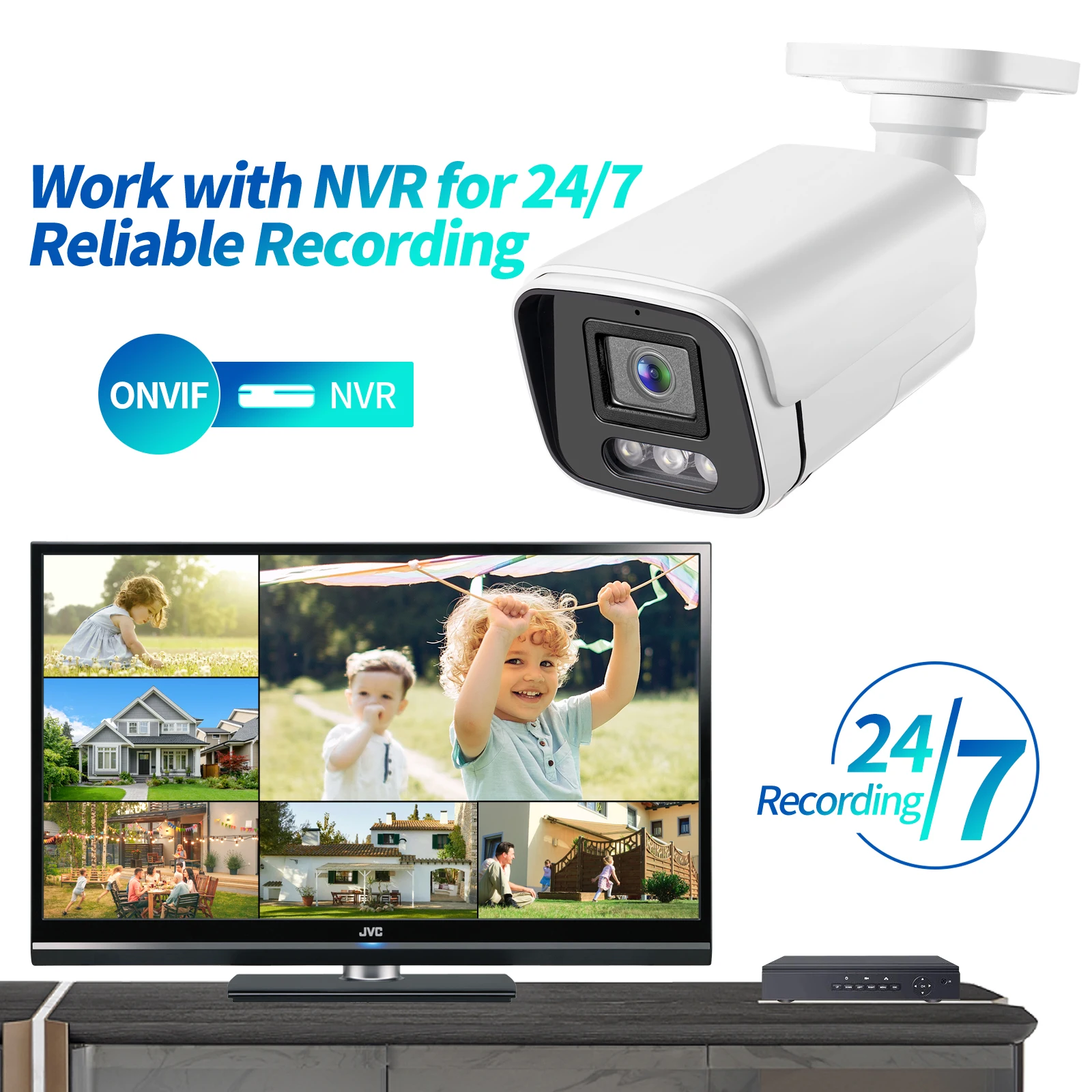 Gadinan Outdoor Audio Color Night Vision 4K 8MP IP Camera Metal POE CCTV Home Security Protection Video Monitoring Linklemo