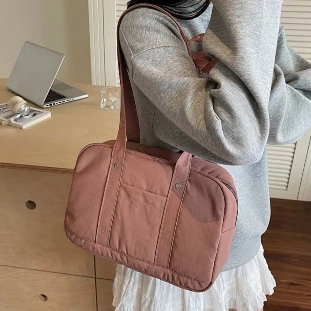 Простая женская сумка на плечо в корейском стиле, большая вместительная однотонная повседневная сумка для подмышек, простая женская сумка-тоут