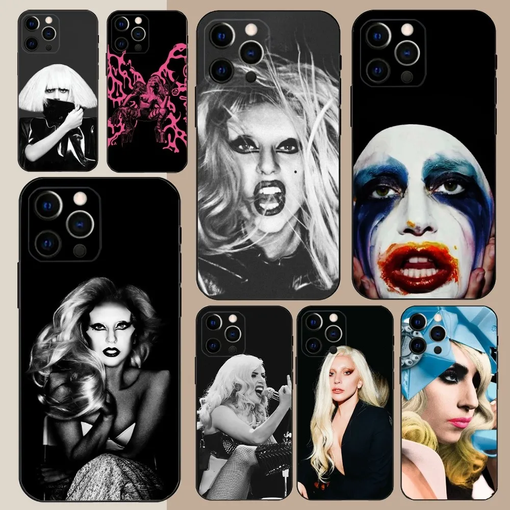 Singer L-Lady G-Gaga   Phone Case For Apple iPhone 15,14,13,12,11,Pro,X,XS,Max,XR,Plus,Mini Soft Black Cover