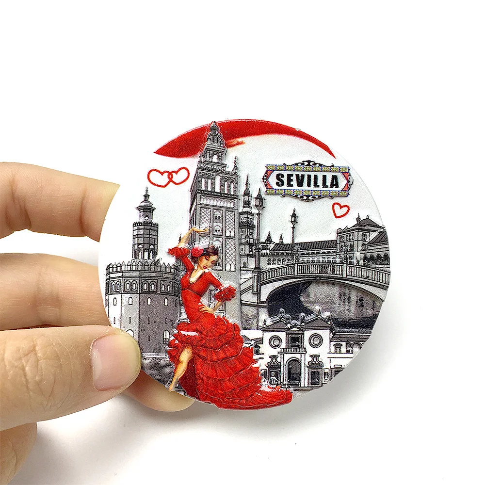 

3D Resin Fridge Magnet Seville Landmark Flamenco Dancer Souvenir