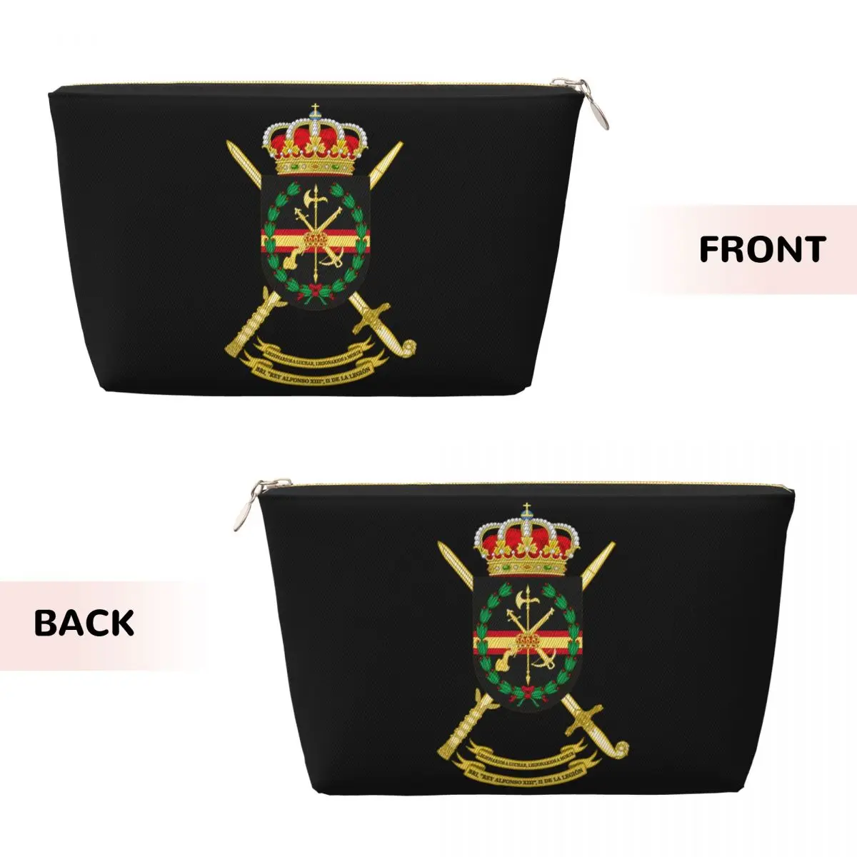 Custom Spanish Legion Travel Cosmetic Bag Women Spain Coat of Arms Makeup Toiletry Organizer Ladies Beauty Storage Dopp Kit