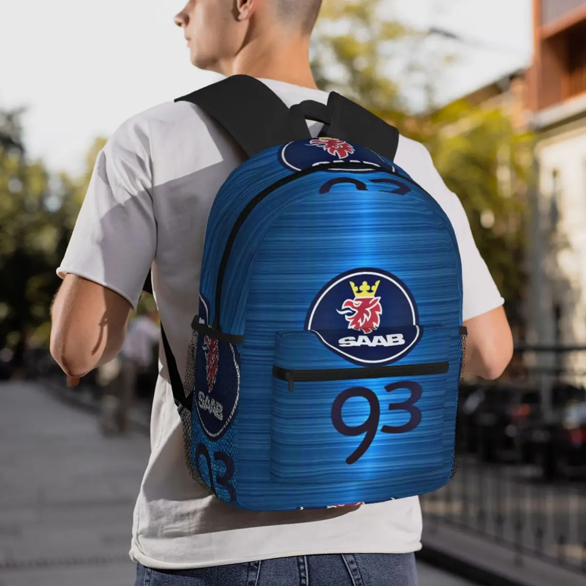 

Saab Logo Products Student Backpack School Bag Hiking Travel Daypack for Men Women Fashion Bookbag Shoulder Bags