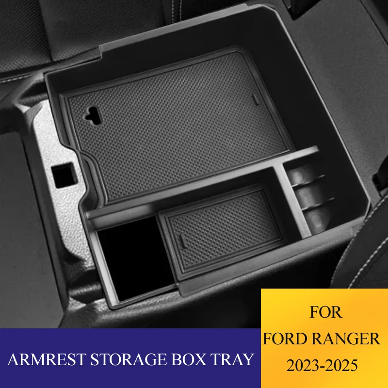 ABS Armrest Storage Box For Ford Ranger Everest 2023 2024 2025 Organiser Centre Console Tray Car Accessories