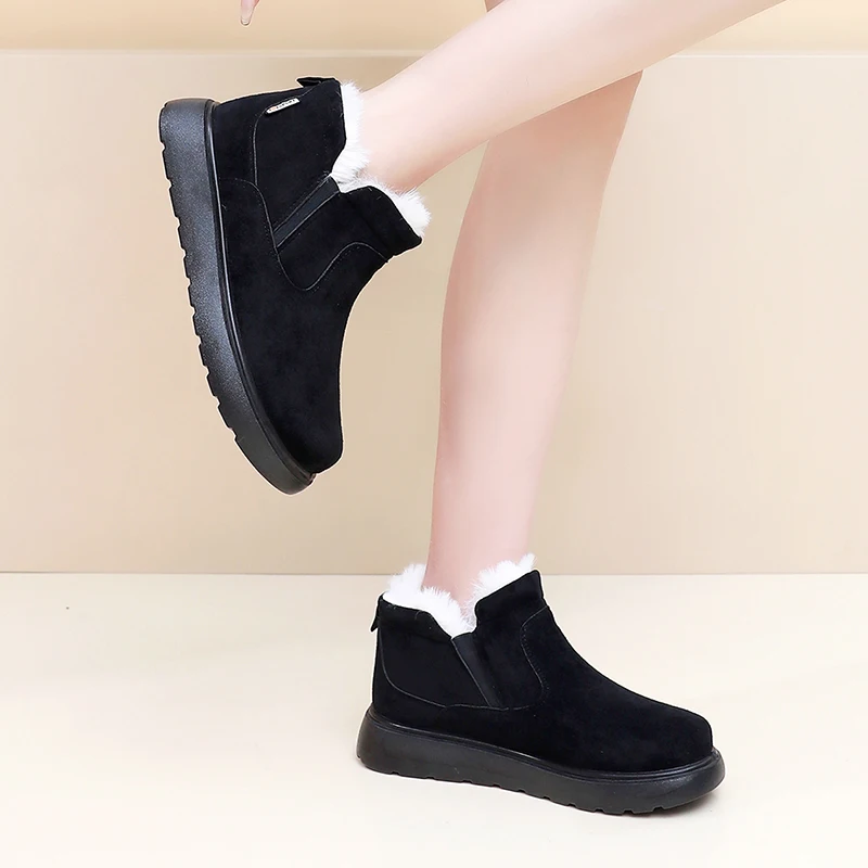 أحذية نسائية قطنية شتوية 2025 دافئة ومريحة للاستخدام الخارجي كاجوال سميكة القاع مضادة للانزلاق ومتينة شحن مجاني #5