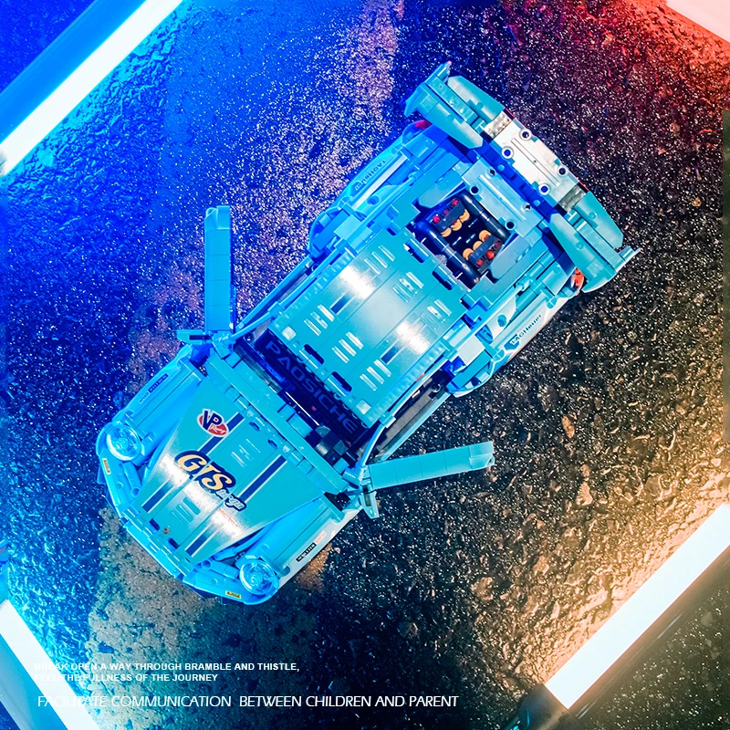 1388 szt. Zestaw klocków do budowania samochodu wyścigowego GT3 RS - zestaw modeli samochodów sportowych dla dorosłych, zabawki z klocków technologicznych, prezenty dla dzieci i chłopców