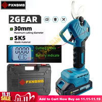 PXNBMB Brushless Electric Pruning Shears Garden Tool Branche Cutter Cordless Electric Garden Scissors Fruit Tree for Makita 18V