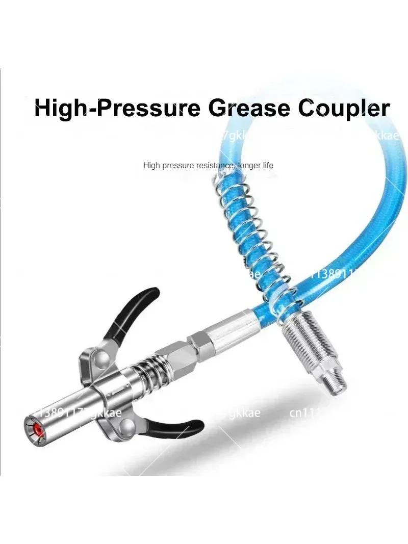 Grease Coupler Heavy-Duty Quick Release Grease Gun Coupler NPTI/8 10000 PSI Two Press Easy To Push Accessories