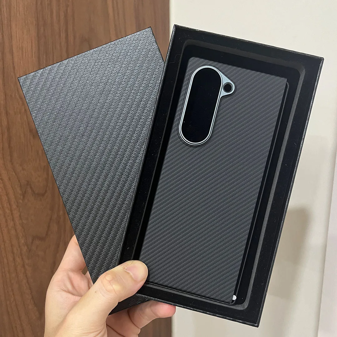 Imagem -05 - Telefone de Fibra de Carbono Aramid Real Capa para Samsung Galaxy z Fold 5g Global 600d Zfold Fold6 Zfoldable 6z 256 512 Case de