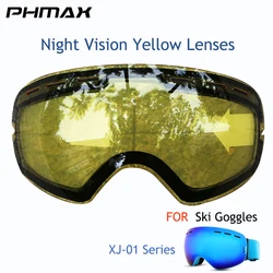 PHMAX occhiali da sci lenti antiappannamento protezione UV400 sostituzione lenti multicolori lenti per visione notturna gialle adatte per il XJ-01