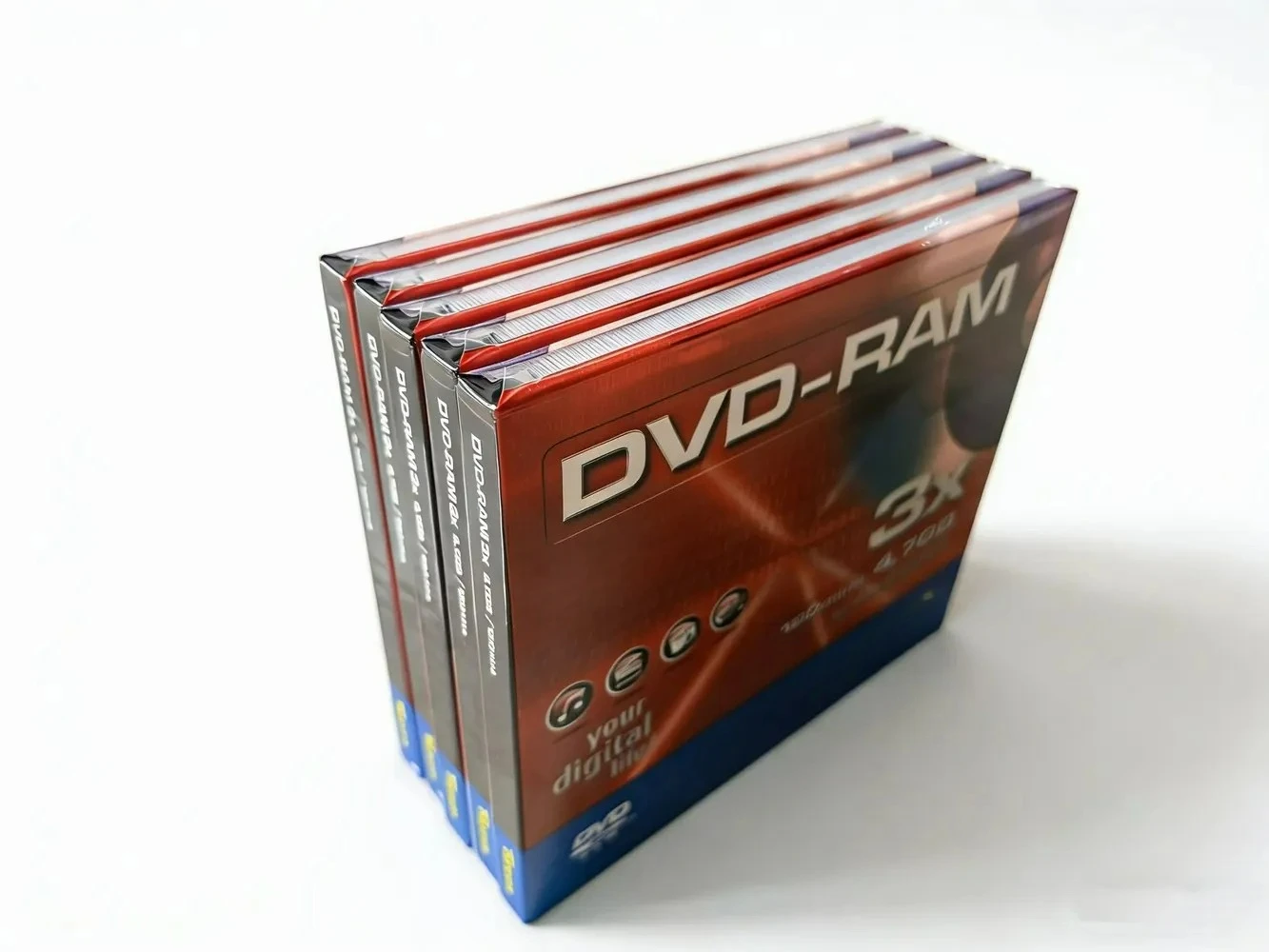Discos DVD-RAM Verbatim de 4.7GB, 2-3X, de una sola cara, 3X, 120 minutos, 5 unidades, regrabables