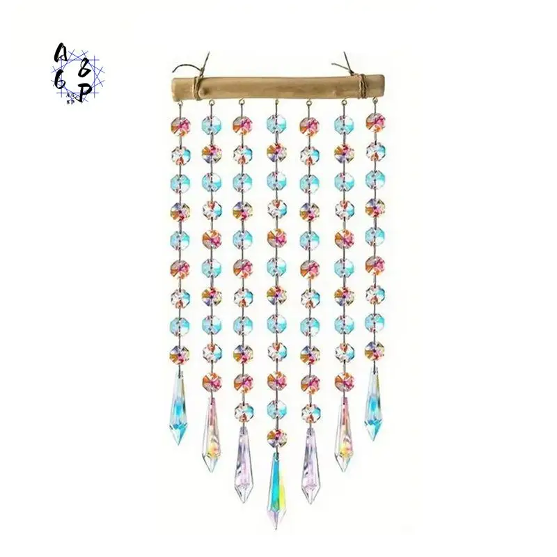 A68P-Sun Catchers With Crystals Prism Sun Catcher Sparkling Window Crystals Wind Chime Rainbow Maker Home Decoration Indoor