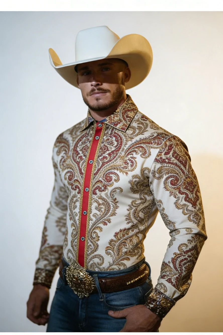 Men's curly grass pattern 3D printed shirt, stretch fabric long-sleeved shirt, Hawaiian vacation social party clothes for men