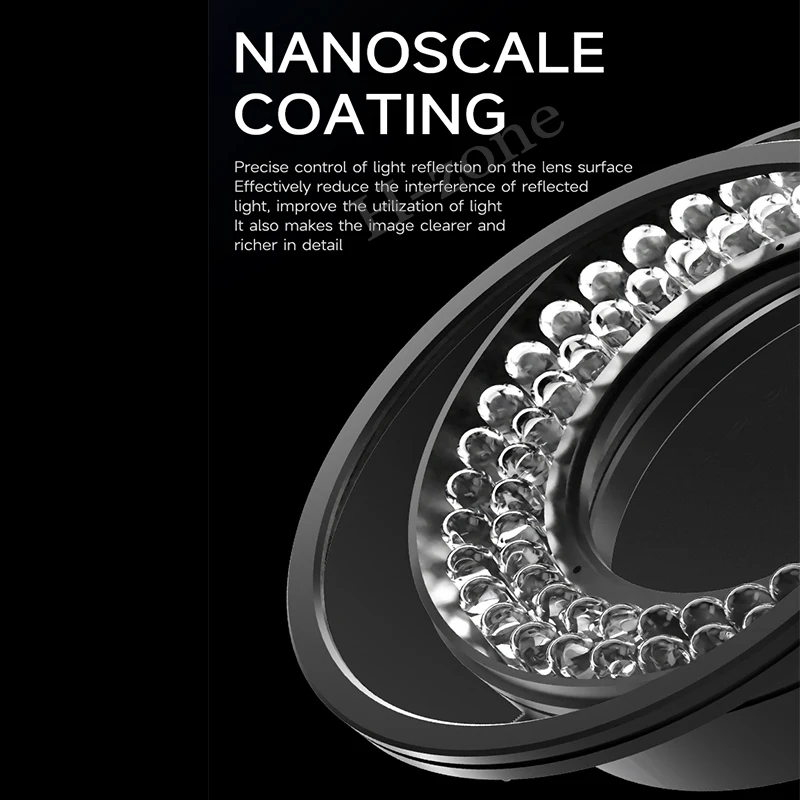 メカニック LS720+ 顕微鏡偏光リングライト 48mm、反射除去機能付きステレオ顕微鏡用アンチグレア照明装置