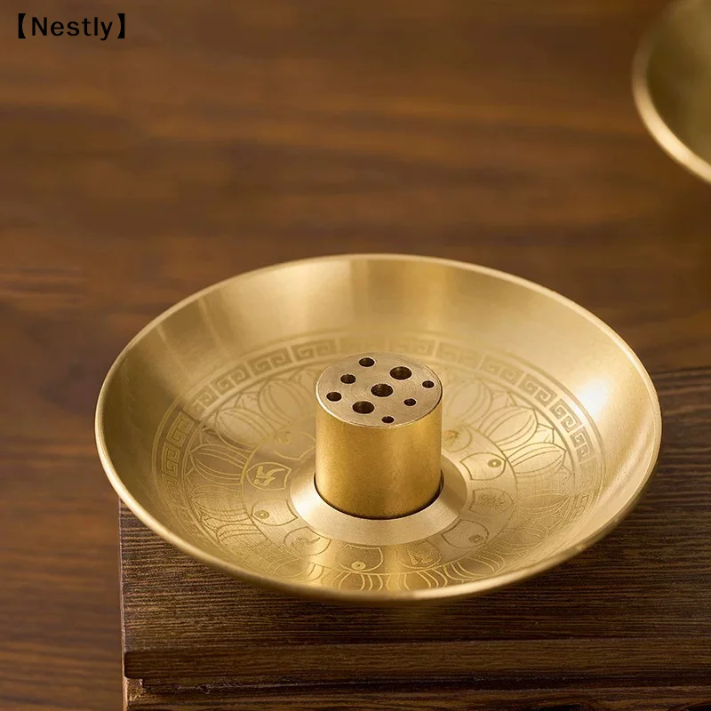 Round Incense Burner 9 Hole Incense Holder Incense Stick Plate Tray Palo Santo Holder Sage Holder For Mediation Ritual〔Nest〕