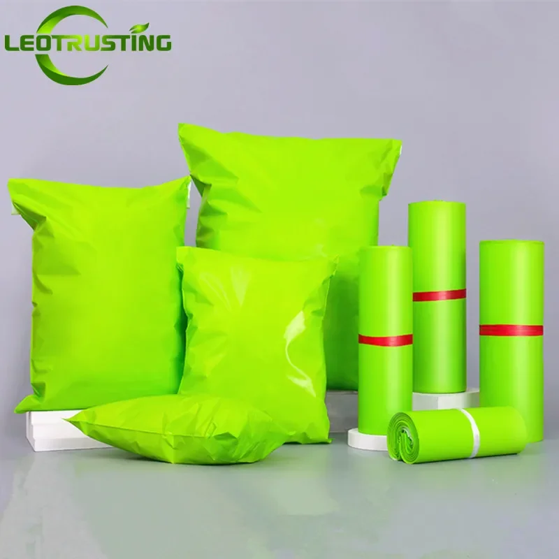 자가 밀봉 과일 녹색 폴리 메일러 접착 봉투 두꺼운 가방 플라스틱 우편 의류 선물 상자 어린이 장난감 포장 파우치