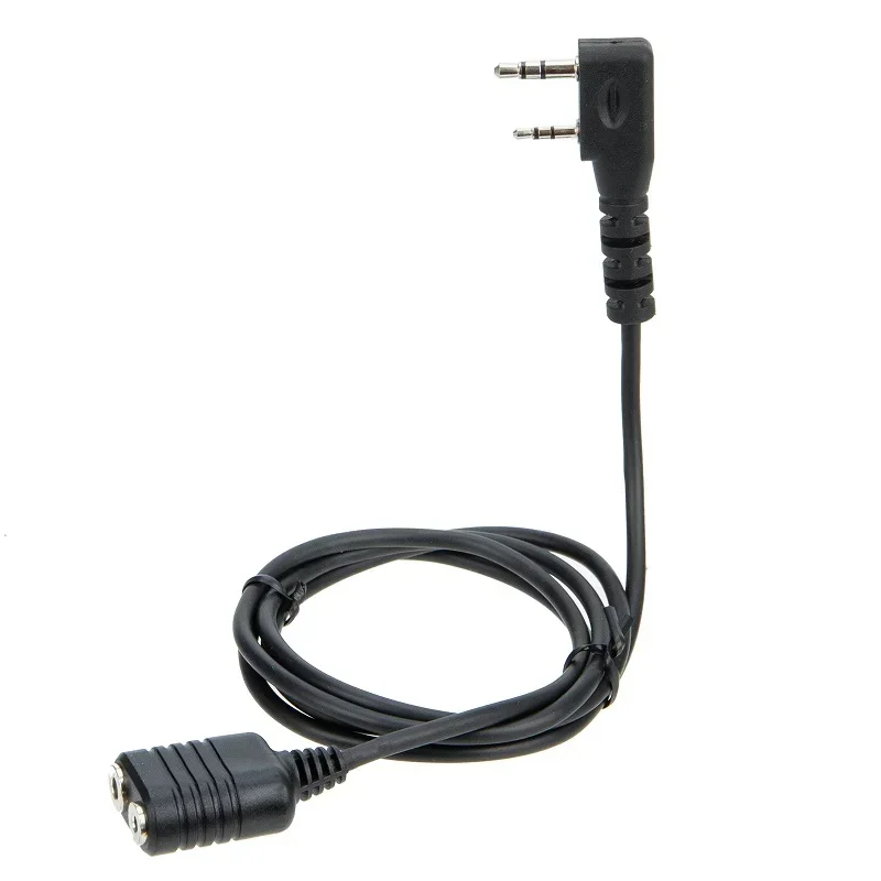 1m kabel ekstensi mikrofon 2-Pin K jenis kabel perpanjangan kawat pengganti Radio Ham aksesori untuk Kenwood untuk Baofeng UV-5R 888S