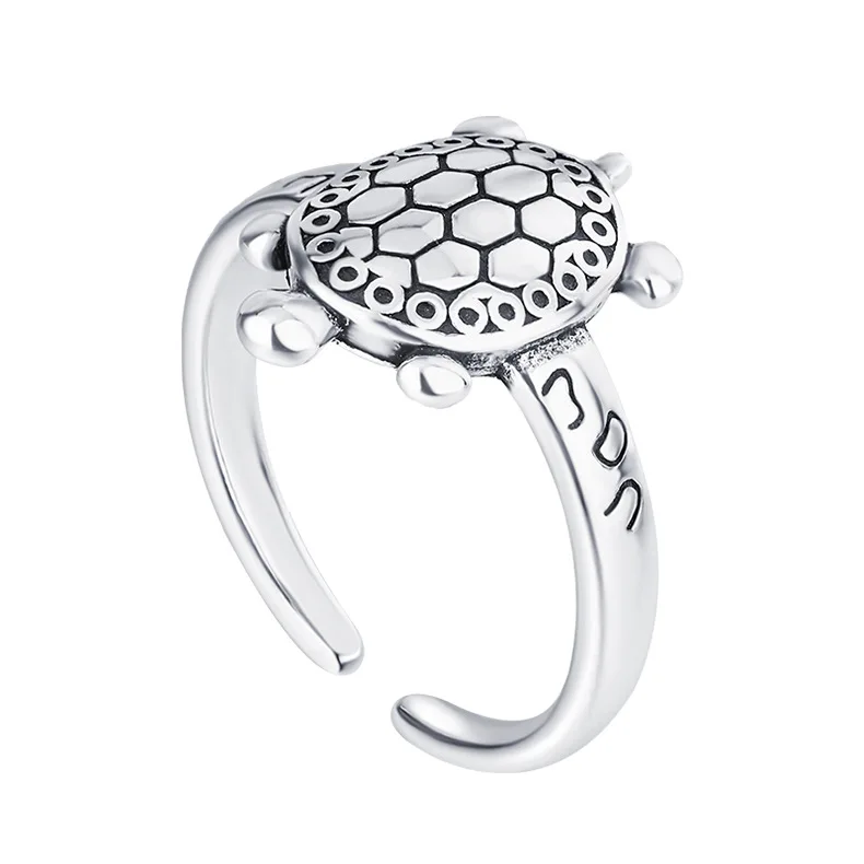 Vintage Cute Mini Turtle Hot Sale Silver Color Resizable Opening Ring For Women Fashion Jewelry