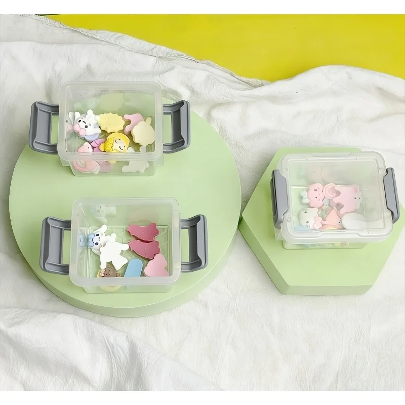 3-Tier 9-Compartment Mini Clear Storage Box with Shared Lid Stackable Organizer for Craft Supplies Small Item Sorting