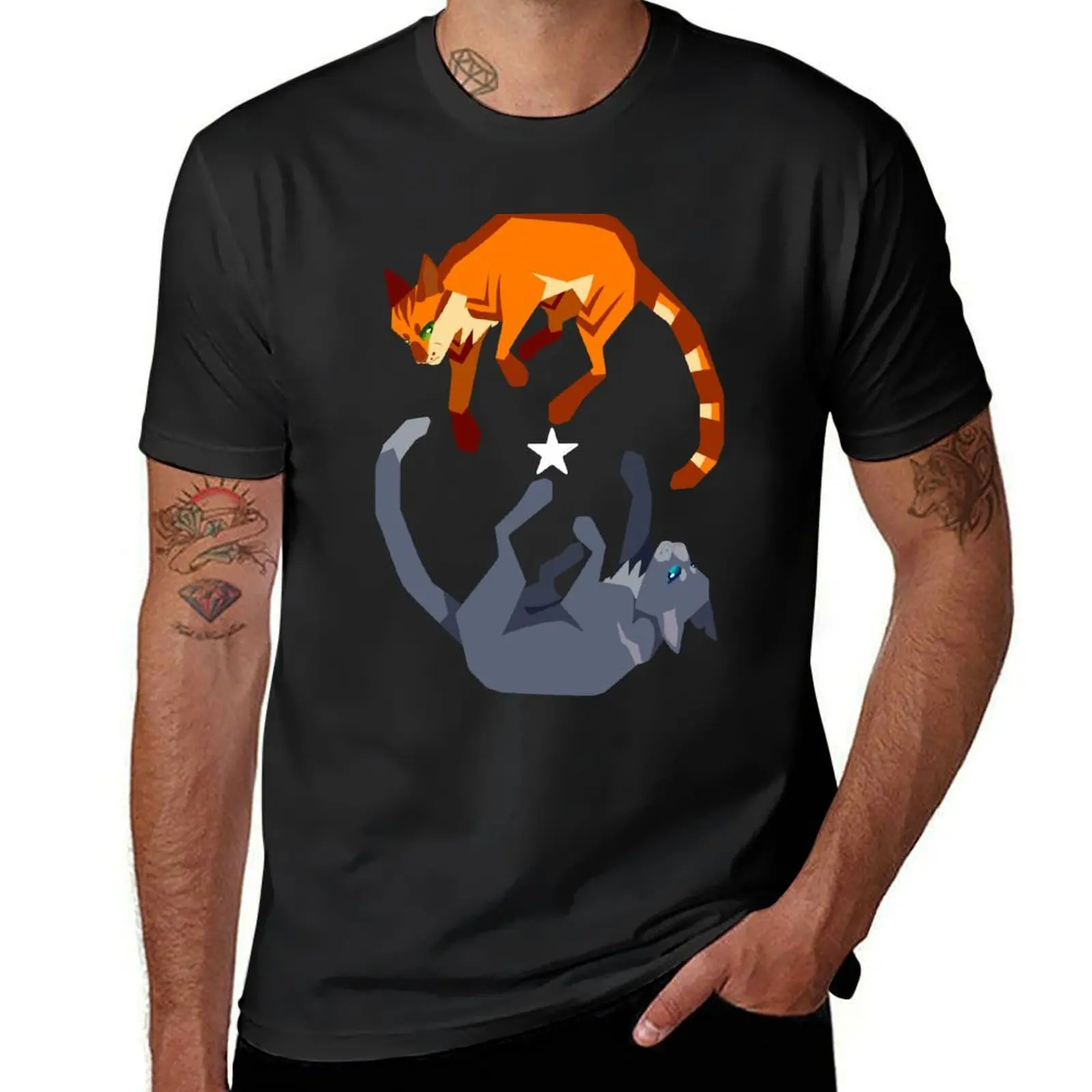 

Fireheart/Bluestar T-Shirt Blouse aesthetic clothes boys whites plain t shirts men