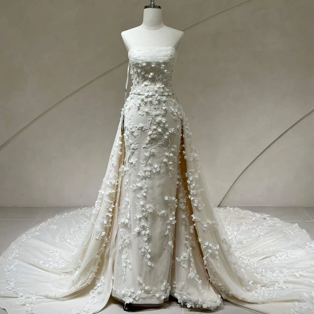 Limited Time Wedding Dress for Woman Bride Customized Sleeveless Appliques See Through Bridal Gown vestidos de novia boda