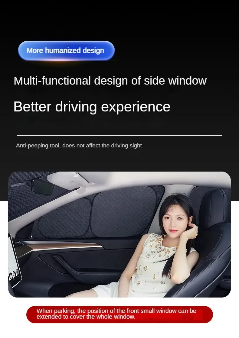 für Tesla Modell 3 Y S X 2025-2020 2026, Upgrade, Sichtschutz, Seitenfenster, Sonnenschutz, vorne und hinten, Windschutzscheibe, Blindschattierung, Outdoor, Camping – Detail 10