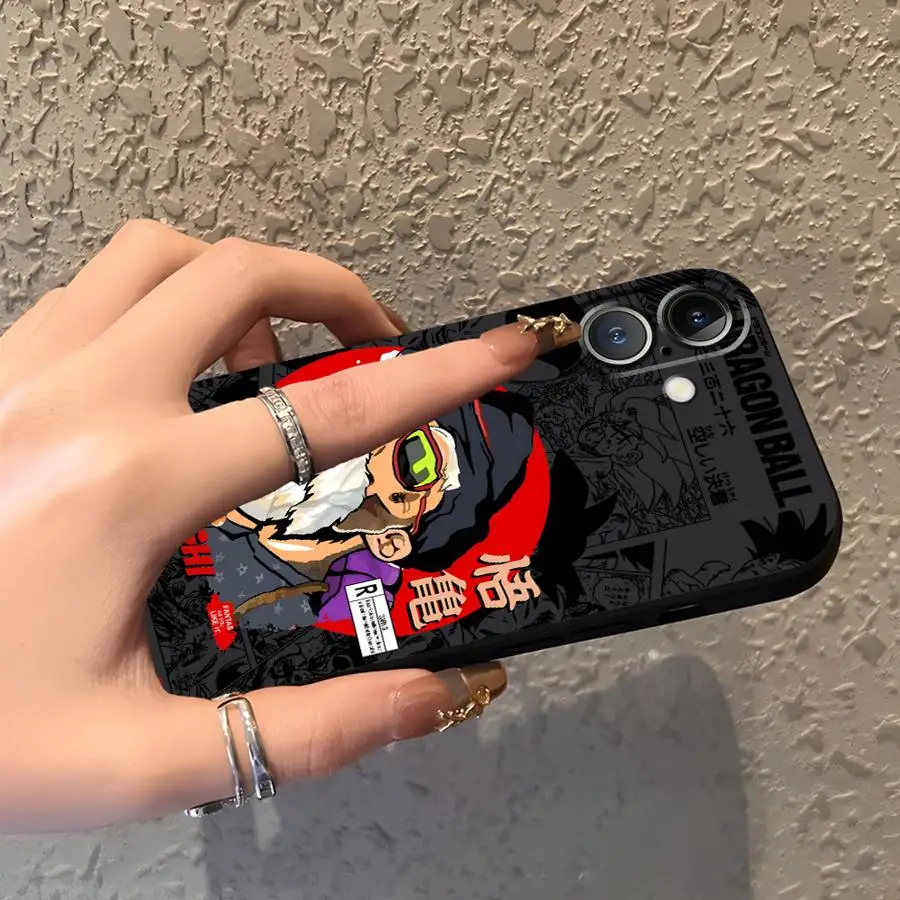 Custodia per iPhone 17Air 7 8 13 12 11 17 Pro Max XR 15 16 14 Plus XS Max Custodia morbida nera per telefono Dragon Ball Cartoon Comics Goku
