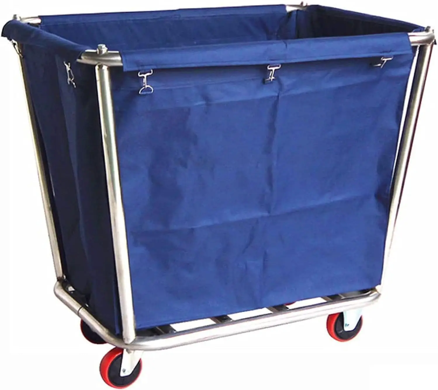 Laundry Cart,Stainless Steel Industrial Rolling Laundry Cart Storage Trolley Hamper for Hotel/Home/Hospital,80kg/176 LBS Load,10