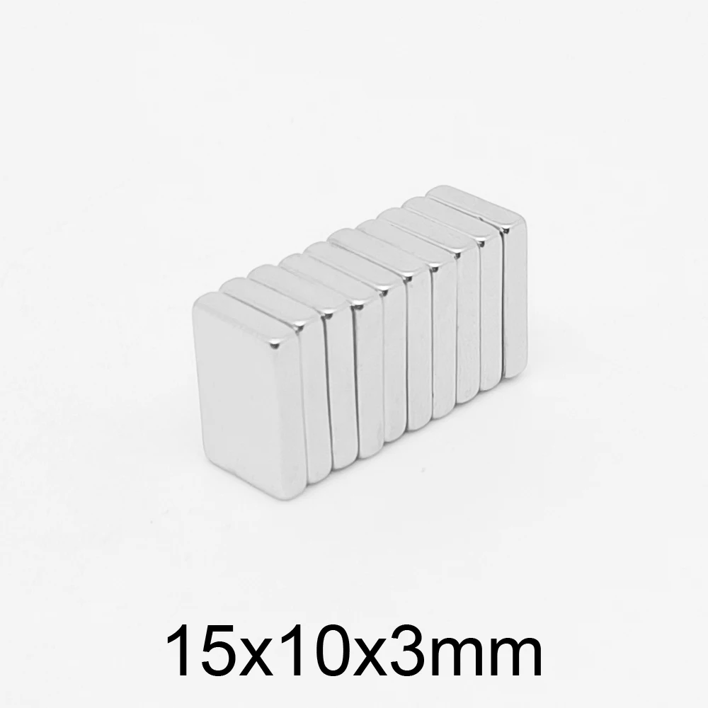 5/10/20/50/100/150PCS 15x10x3 Strong Block Magnet N35 Quadrate Permanent Magnet 15x10x3mm Neodymium Magnets Sheet 15*10*3