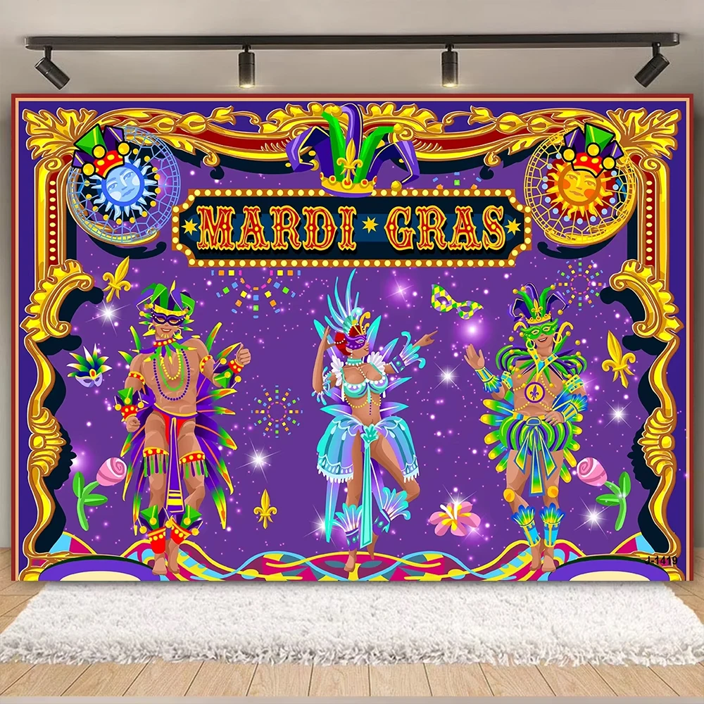 Фоны для фотосъемки Марди Гра, фэнтезийный свет, маска боке, ленты, Бразилия, карнавал, вечеринка, танцевальный фон для фотостудии NH-01