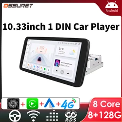 1 din Universal Android Car Radio Multimedia Player Rotatable 10.33inch Auto Touch Screen Video Carplay 7862 1din Headunit WIFI
