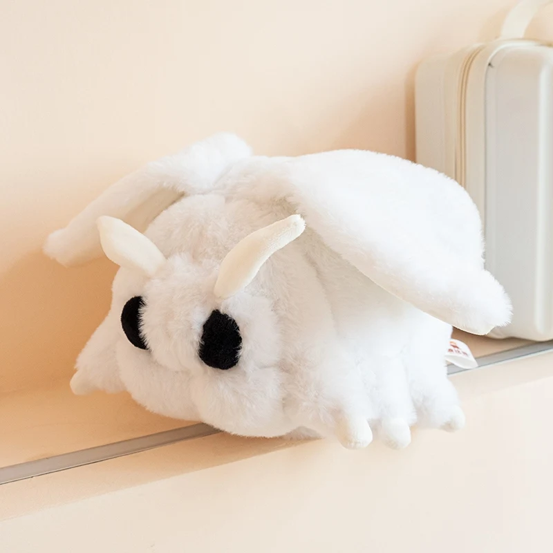 White Moth Plush Pillow Toy Soft Cartoon Moth Plushie Cute Night Butterfly Stuffed Animal Doll Xmas Birthday Gift view 5