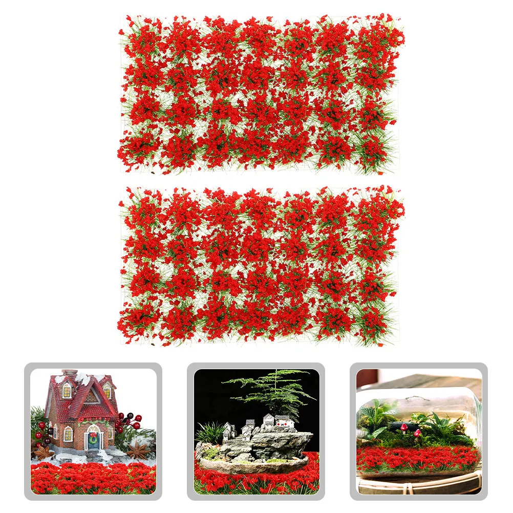 

2 коробки искусственных пучков травы из смолы для микроландшафта, декора песочного стола, миниатюрного сада, железнодорожного макета, DIY, статичные цветочные композиции