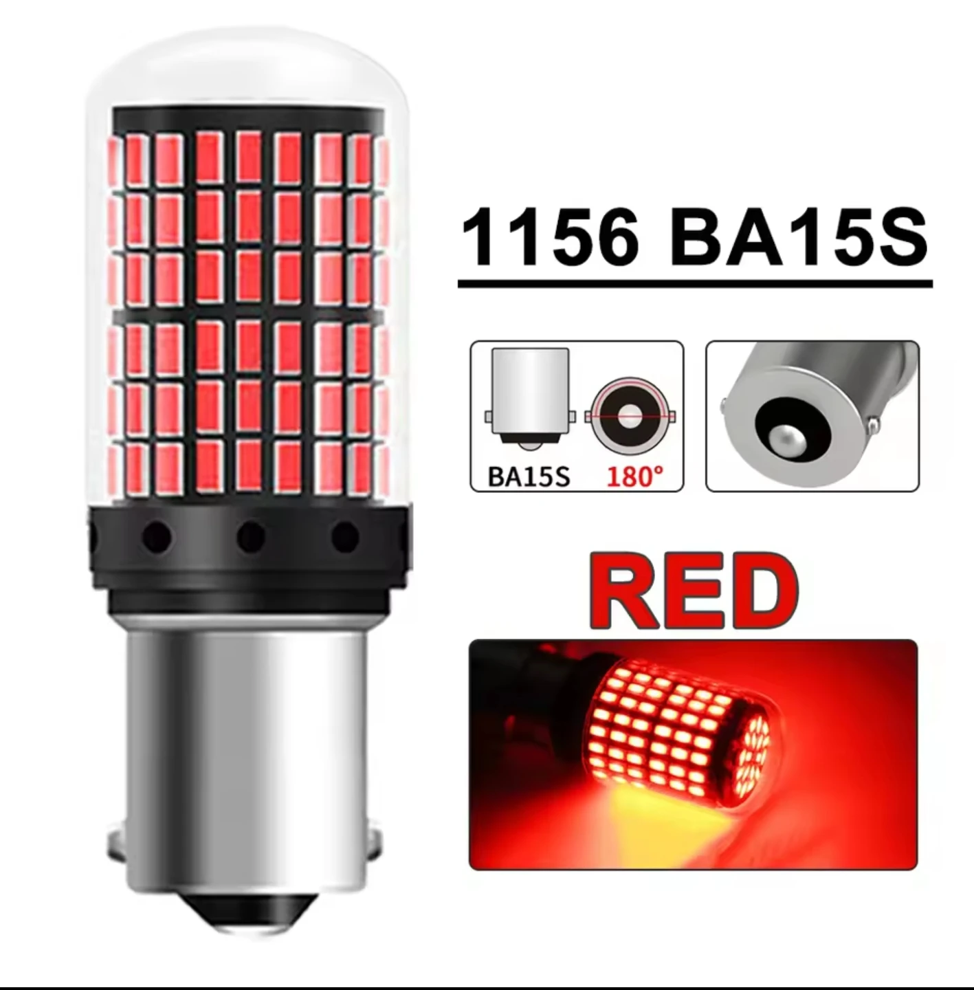 2X 1156 BA15S LED Canbus 144SMD 20W Car Brake Reverse Lamp Tail Light Bulb