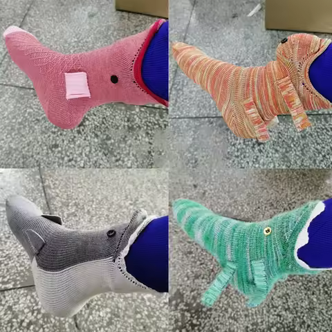 Unisex Knitted Funny Animal Crocodile Socks - Novelty Animal Floor Socks - Wool Winter Warm Thick - Christmas Gifts