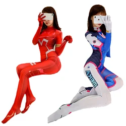 Zero Two-traje Zentai Sexy para mujer, mono de licra, Overwatch, Zentai, disfraz de Halloween, Carnaval, fiesta, vestido elegante