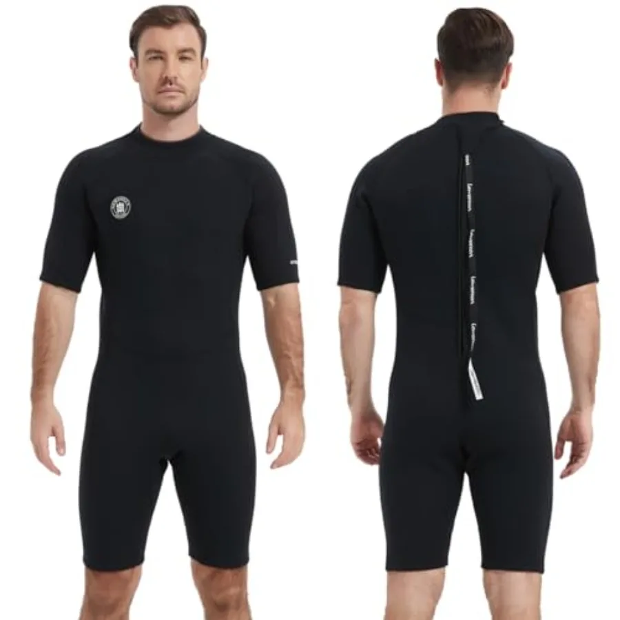 

Adult's 3mm Shorty Wetsuits for Men and Women: Neoprene Black Lightweight Thermal Protection for Snorkeling and Swimming