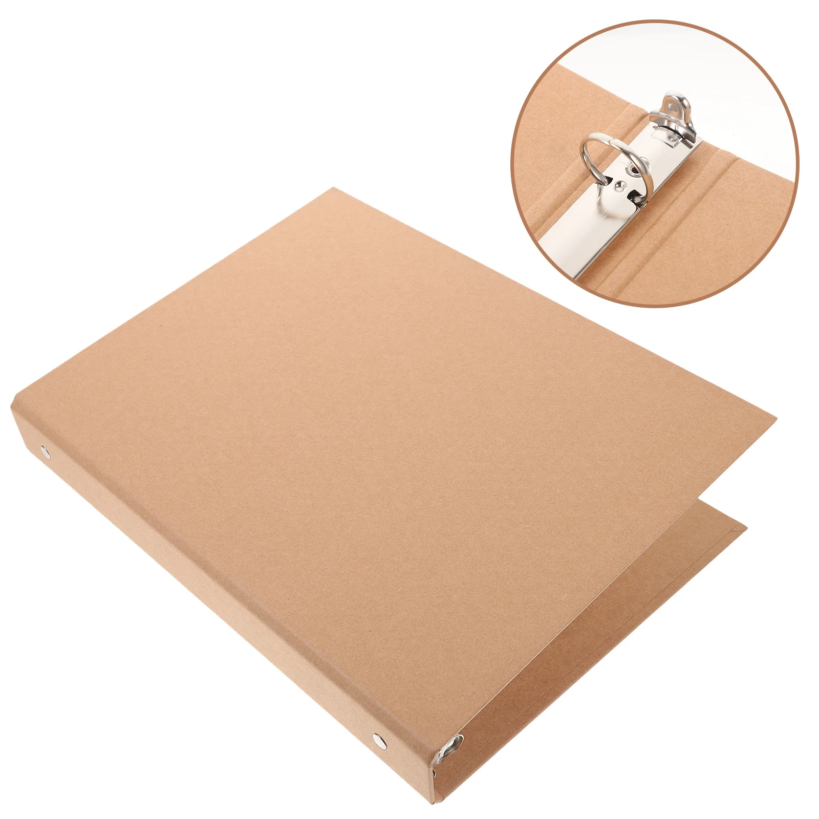 

1pc Kraft Paper Binder Cover A4 4 Ring Loose Leaf Notebook Shell For School Office Notepad Case Scrapbook Journal Folder
