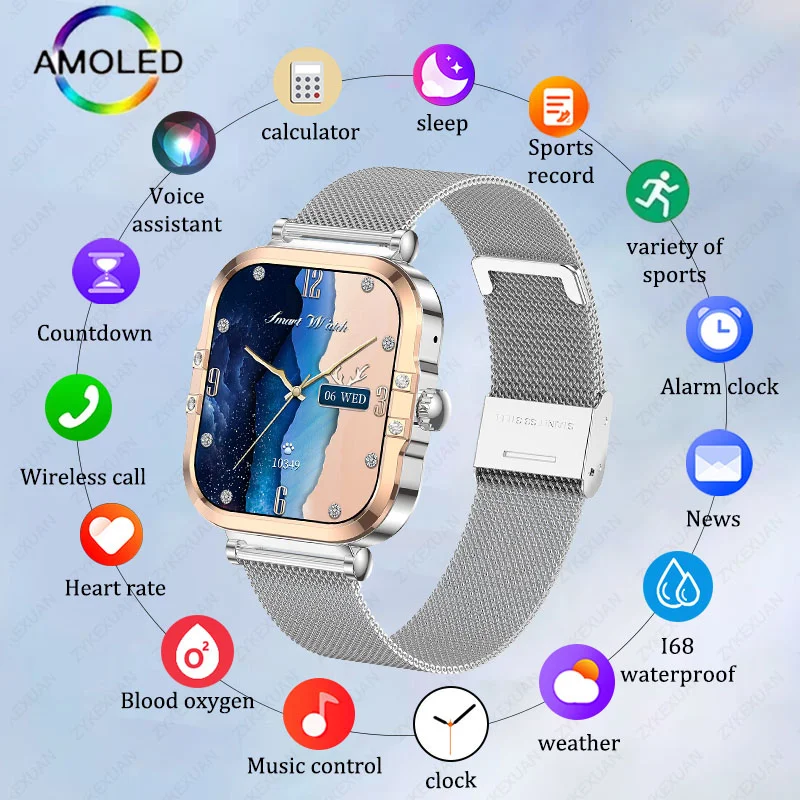 

Женские умные часы, водонепроницаемые, с беспроводным вызовом, спортивные, фитнес-мониторы сердечного ритма, умные часы NFC, женские подарки для Android IOS