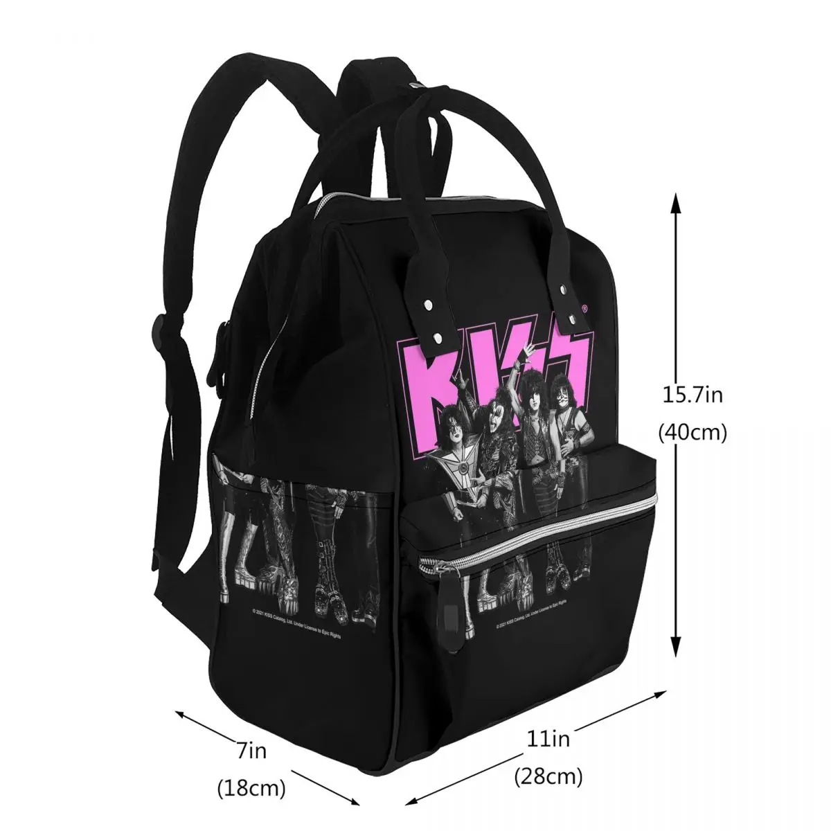 Kiss Rock Band Retor Student Backpack School Bag Hiking Travel Daypack for Men Women Bookbag Shoulder Bags