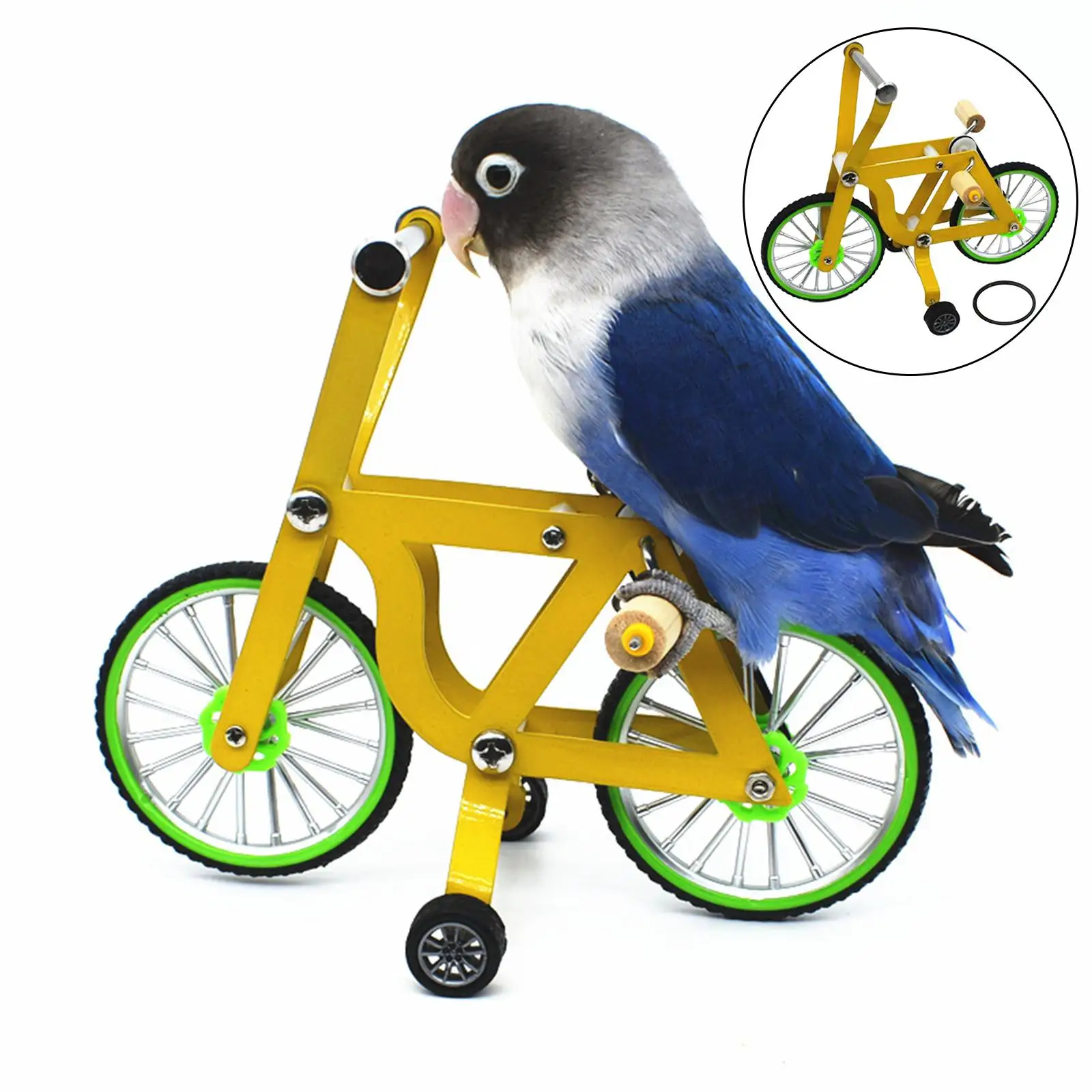 Educational Parrot Bicycle Table Top Bird Intelligence Puzzle Trick Toy for Parakeet Cockatiel Cage Accessories