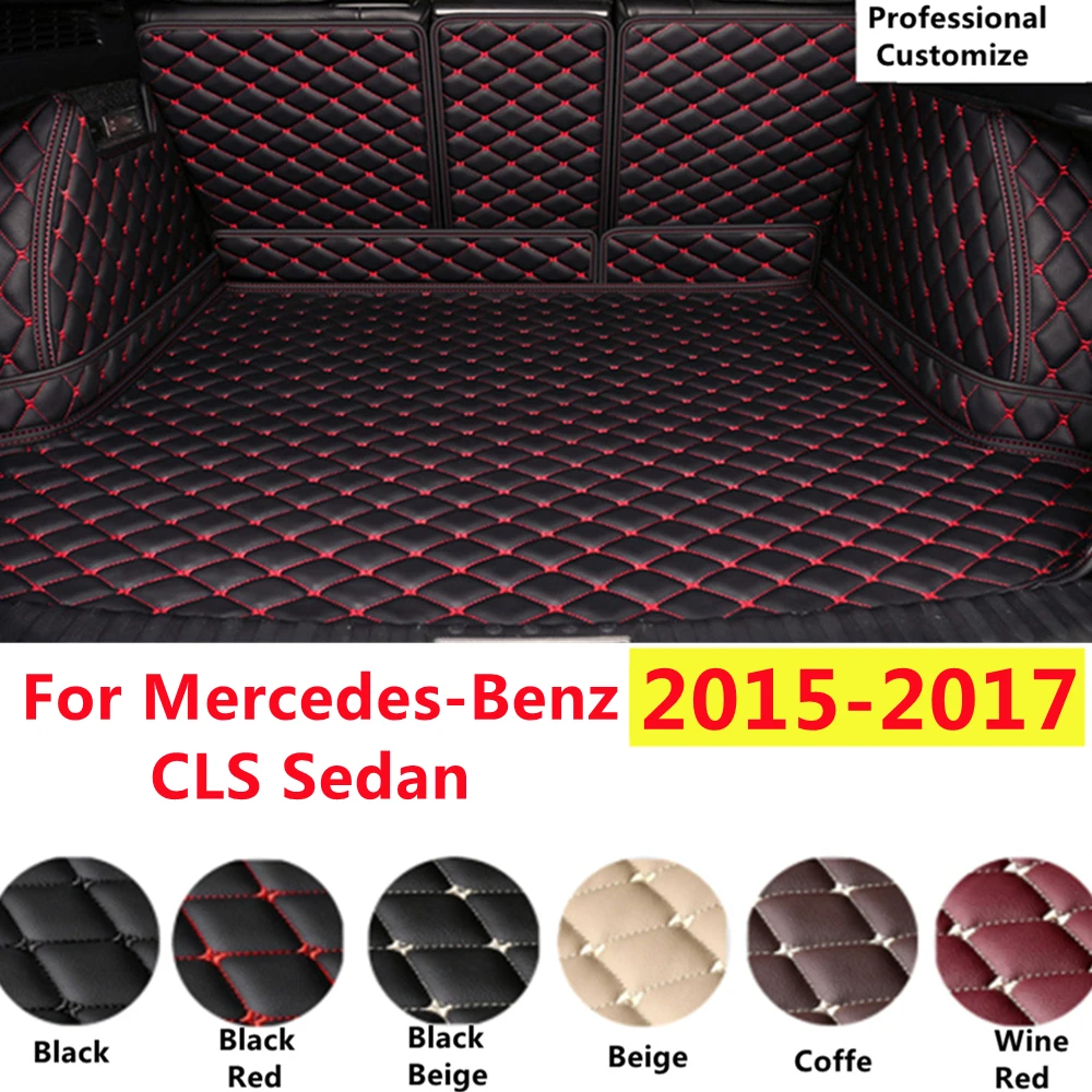 

SJ Full Set XPE Leather Custom Fit For Mercedes-Benz CLS Sedan 2017-2015 Fittings Car Trunk Mat Tail Boot Tray Liner Rear Cargo