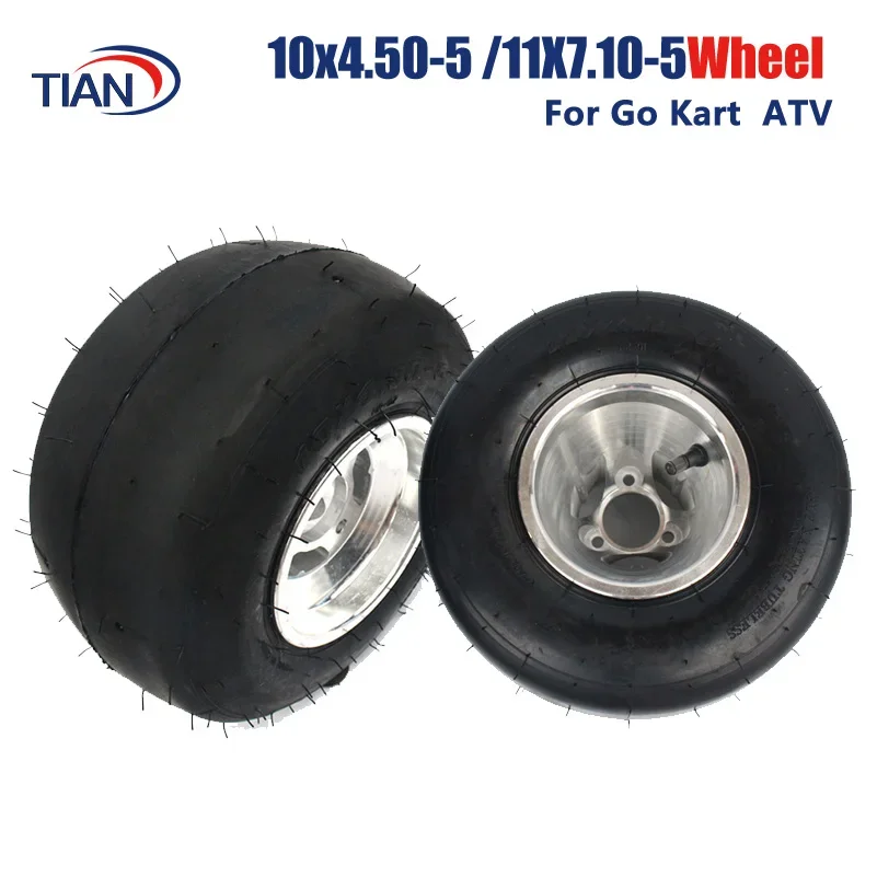 11X7.10-5 /10x4.50-5 Kart Tire Drift Bike Wheels 168 Go Kart 5 Inch Rear Wheel Beach Car Accessories ATV Quad Spare Parts