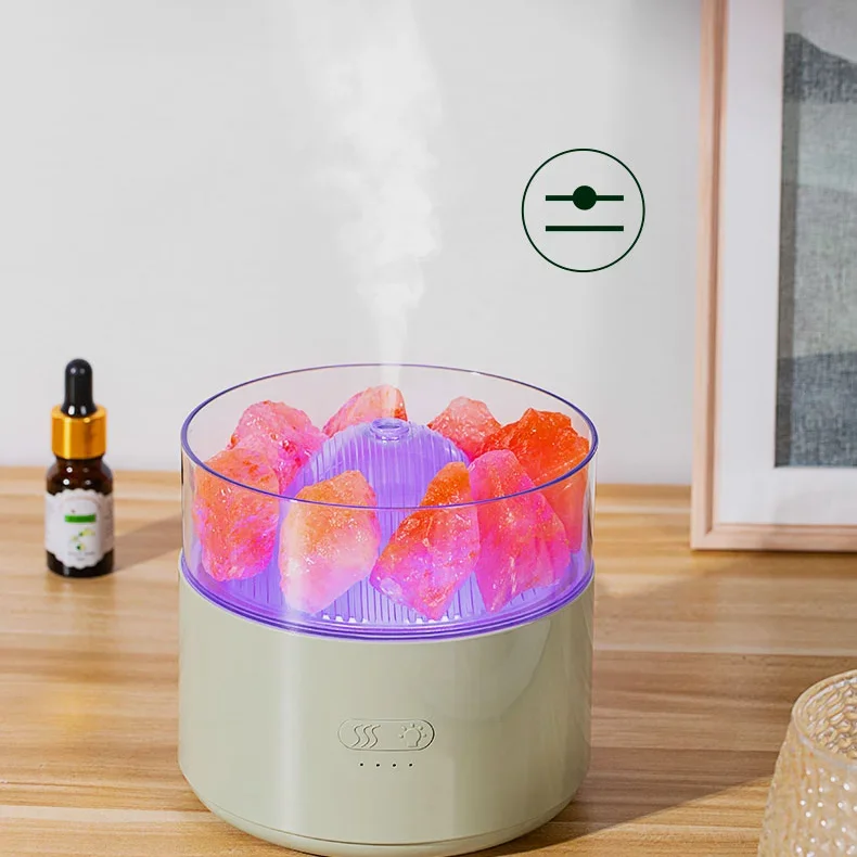 Mesin semprot aromaterapi lampu garam ultrasonik, warna-warni, mesin aromaterapi minyak esensial, penyebar aroma rumah tangga