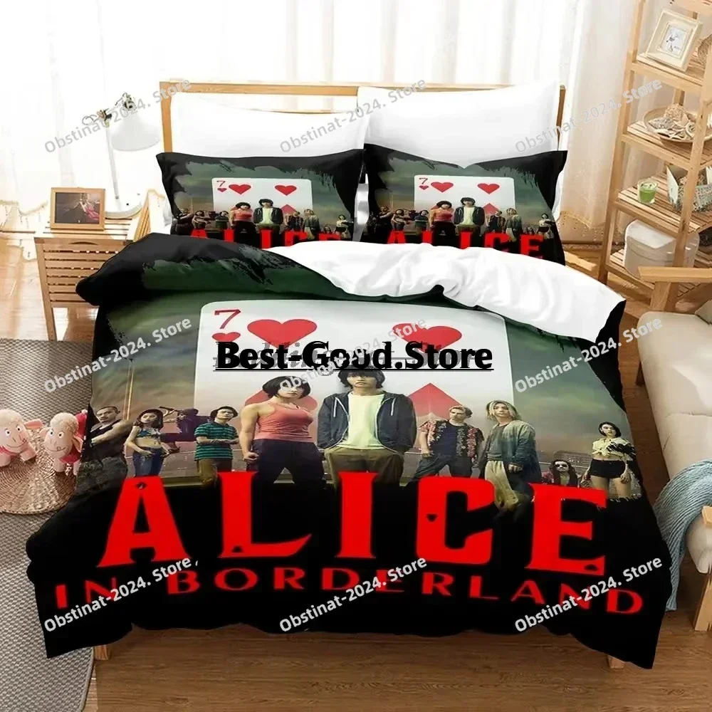 New Alice in Borderland Season 2 Bedding Set Single Twin Full Queen King Size Bed Set Aldult Kid Bedroom Duvetcover Sets KPOP
