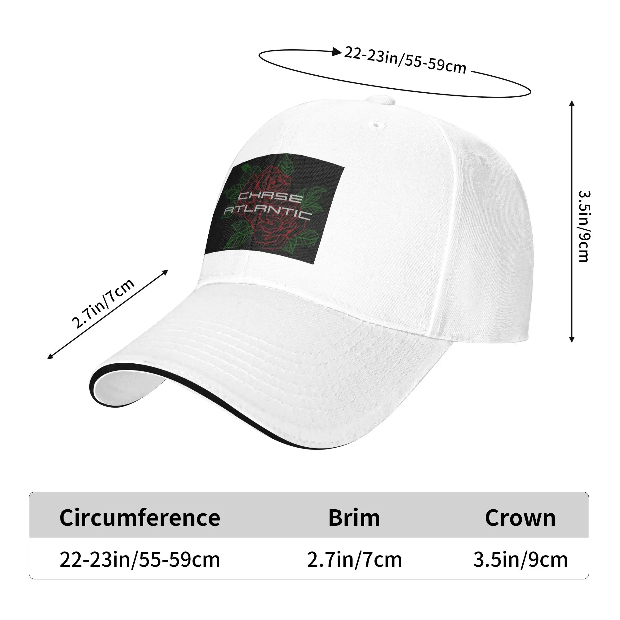 Chase Atlantic Rose Logo Cap Casual Baseball Caps Adjustable Hat Hip Hop Summer Unisex Baseball Hats Customizable
