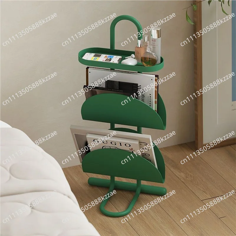 3-Tier Side Table Sofa Side Cabine Book Organizer Free Standing Bookcases CDs Magazine Storage Shelves For Home Office Bedroom