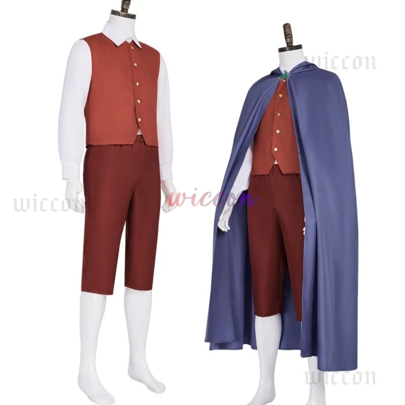 

Frodo Cosplay Movie Baggins Costume Role Play Top Vest Pants Cloak Suit Halloween Carnival Party Outfits for Man