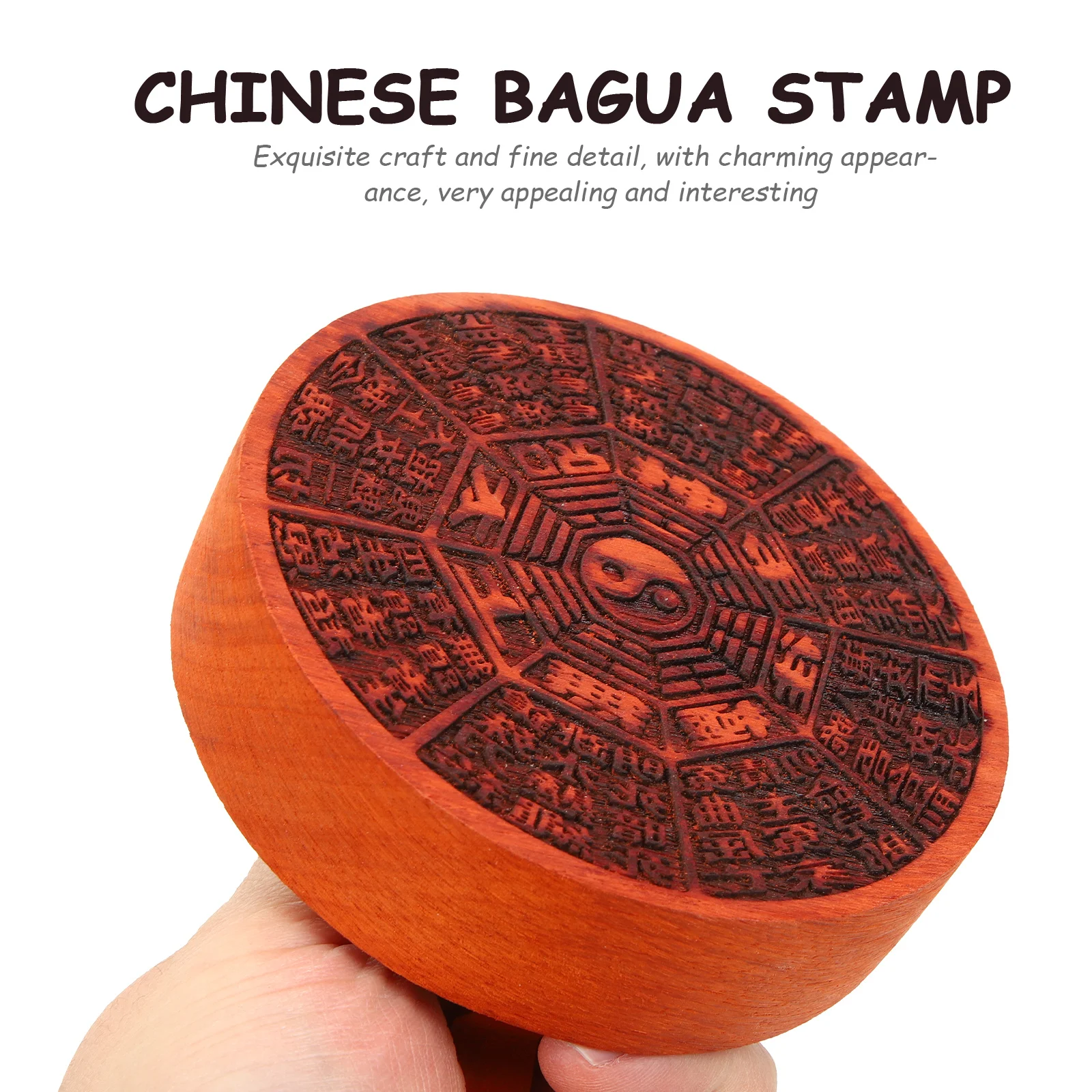

1pcs Style For Stamp For Crafts Diy Bagua Decoration Craft Home Office Decor Bagua Decoration Tool Wooden Stamp